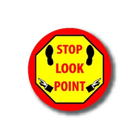 Ergomat 16in CIRCLE SIGNS - Stop Look Point DSV-SIGN 256 #1796 -UEN
